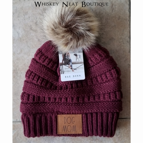 Rae Dunn Accessories - Rae Dunn DOG MOM Beanie Knit Hat